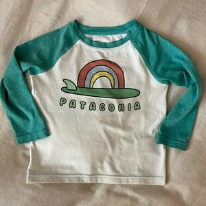 Patagonia Kids' Teal and White Capilene Tee Sun Protective UPF 50